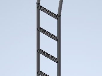 Equinox Ladder Ford Transit H2, montage op linkerdeur, i.c.m. achteruitrijcamera in 3e remlicht