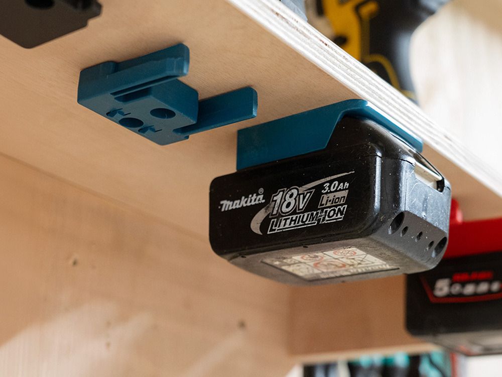 StealthMounts batterijhouders voor Makita 18V accu's - blauw (6 stuks) - Afbeelding 2