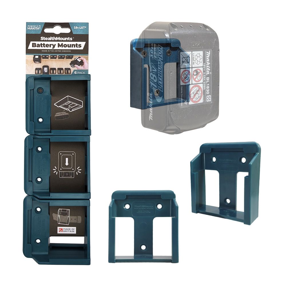 StealthMounts batterijhouders voor Makita 18V accu's - blauw (6 stuks)