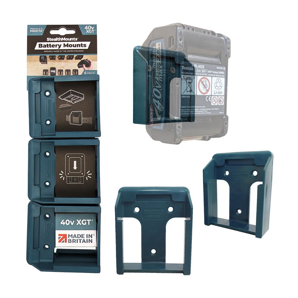 StealthMounts batterijhouders voor Makita 40V accu's - blauw (6 stuks)